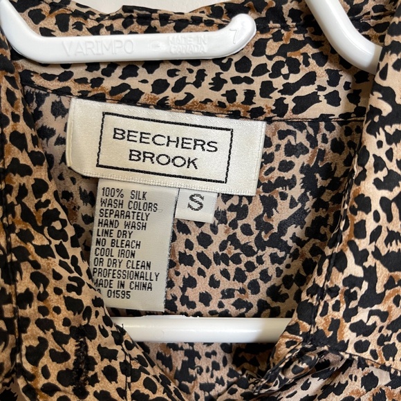 Vintage 100% Silk Cheetah Print Blouse - Picture 3 of 3